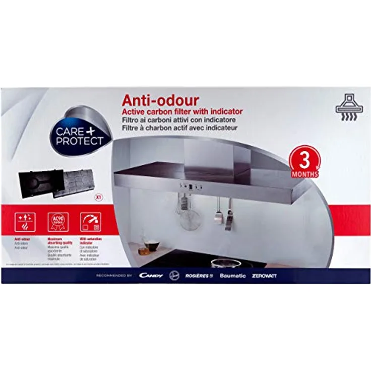 CARE + PROTECT 35602060 Universal Typ 190 Anti-Geruch-Kohlefilter mit Indikator