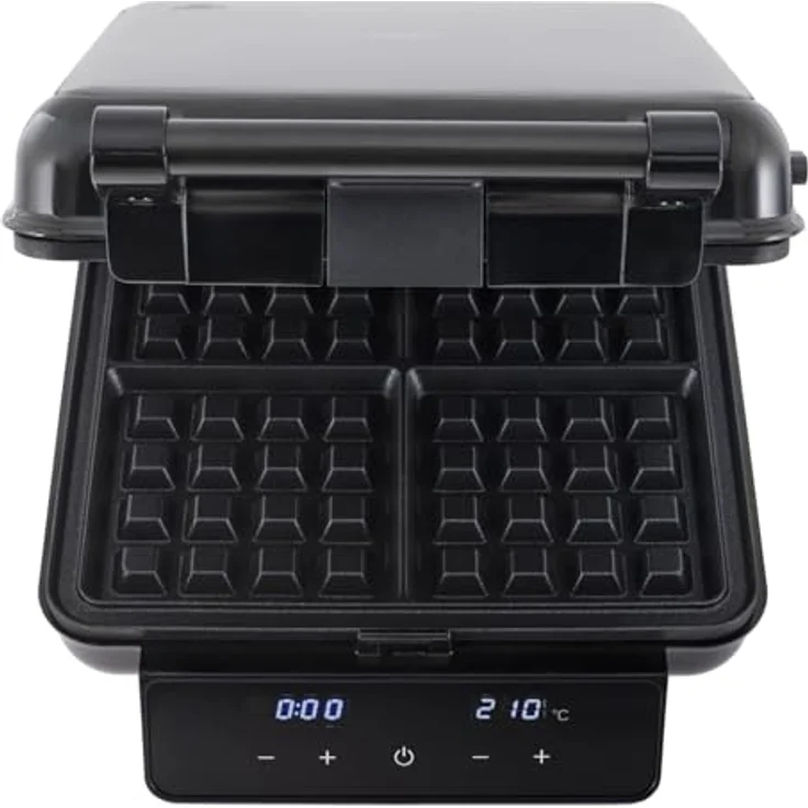 ADLER EUROPE 4-in-1 Sandwichmaker AD 3096, Sandwich-Toaster, Waffeleisen und Kontaktgrill, 2200 W, Temperaturregelung, Antihaftbeschichtung, Schwarz/Silber – Bild 7