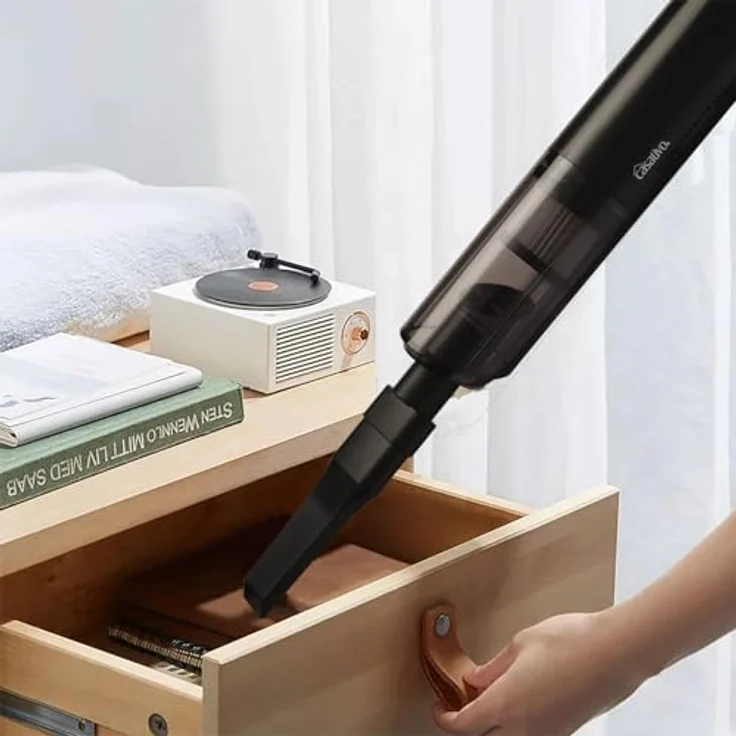 Casativo Akku-Handstaubsauger Profi, 6000 Pa Saugkraft, 120 W, HEPA-Filter, beutellos, 20 min Laufzeit, 2 Aufsätze, USB-Ladekabel – Bild 6