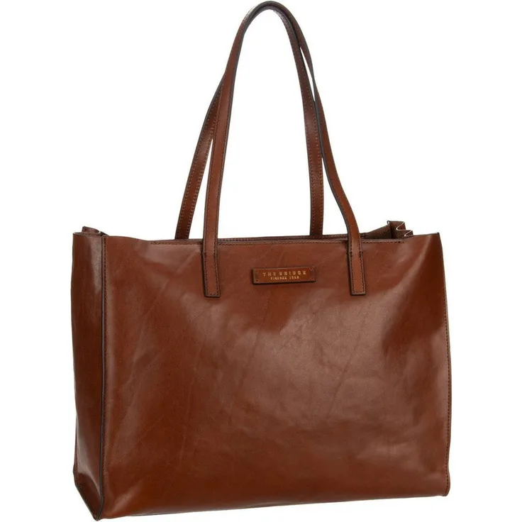 THE BRIDGE Shopper Mirra Shopping with Zip 1314, Eleganter Rindleder Shopper in zeitlosem Design, braun