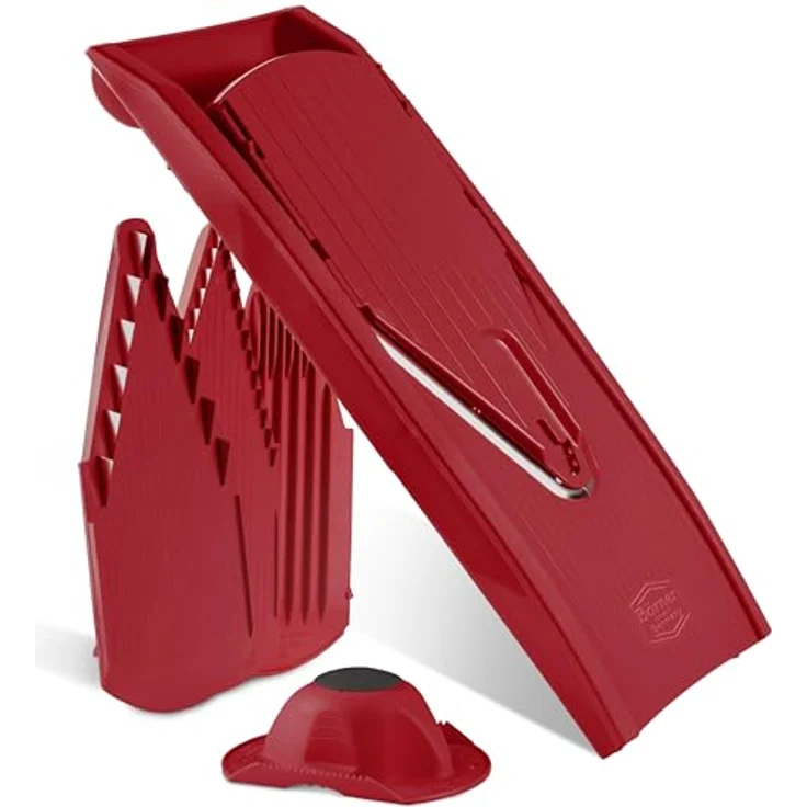 Börner Gemüsehobel V1 ClassicLine Starter Set, Kunststoff, mit 2 Messereinschüben rot – Bild 9