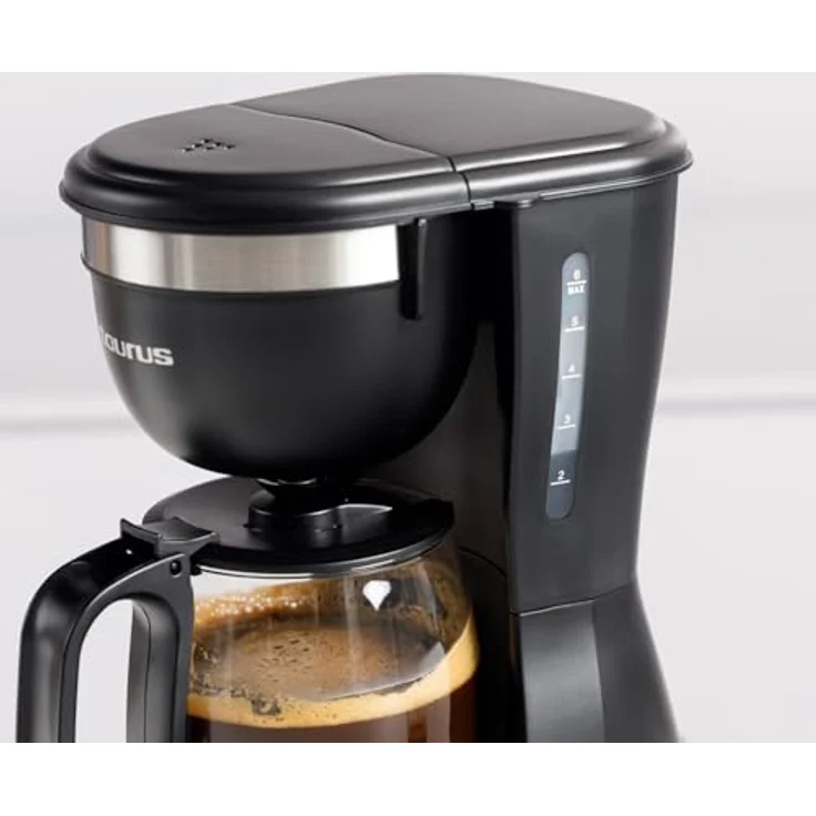 Taurus Kaffeemaschine Verona 6, 600 W, 600 ml, Intense Flavour Tech, Heizplatte, mattschwarz, BPA-frei – Bild 3