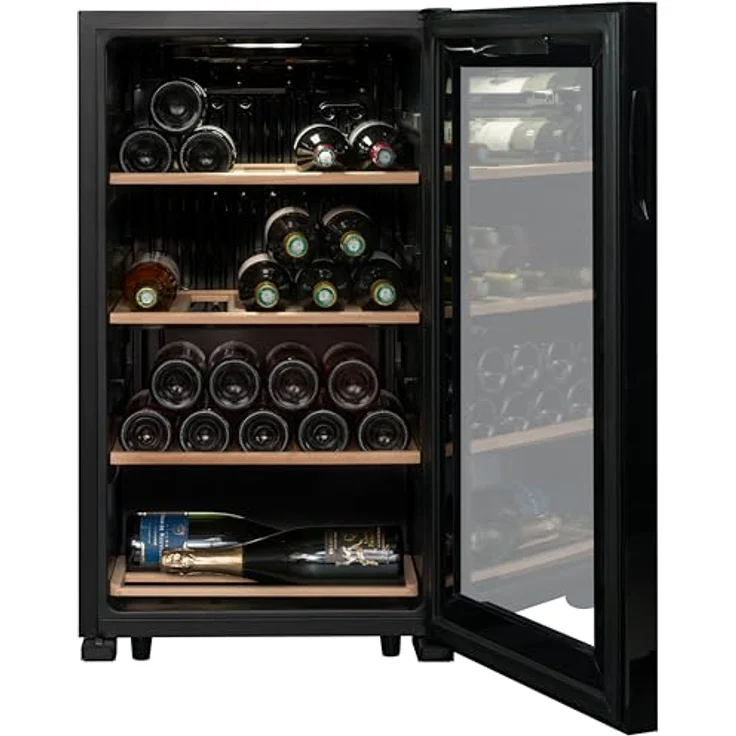 La Sommeliere Weinkühlschrank LS36BLACK, 36 Flaschen, Temperier-Servier-Weinschrank, Glastür aus UV-undurchlässigem Glas, 5°C bis 20°C, freistehend – Bild 2