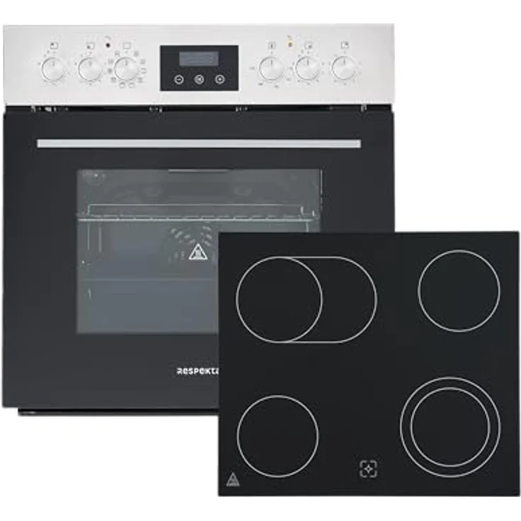 Respekta HS3001-19, Einbau-Backofen Herdset mit 67 Liter Volumen, rahmenlosem Glaskeramikkochfeld und 9 Beheizungsarten – Bild 1