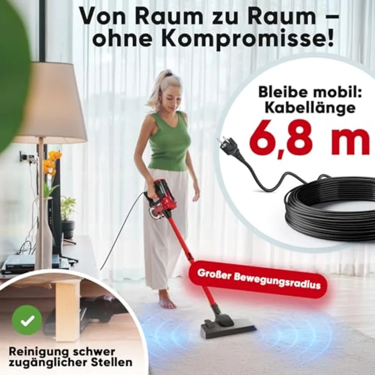 Bomann® 2in1 Staubsauger und Handstaubsauger mit 6,8m Kabel | Starke Saugleistung | beutellos | BS 6072 CB – Bild 3