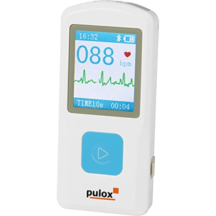 Pulox PM10 Mobiles EKG und Pulsoximeter, tragbares Gesundheitsgerät mit Bluetooth, EKG-Aufzeichnung und Herzfrequenzanalyse