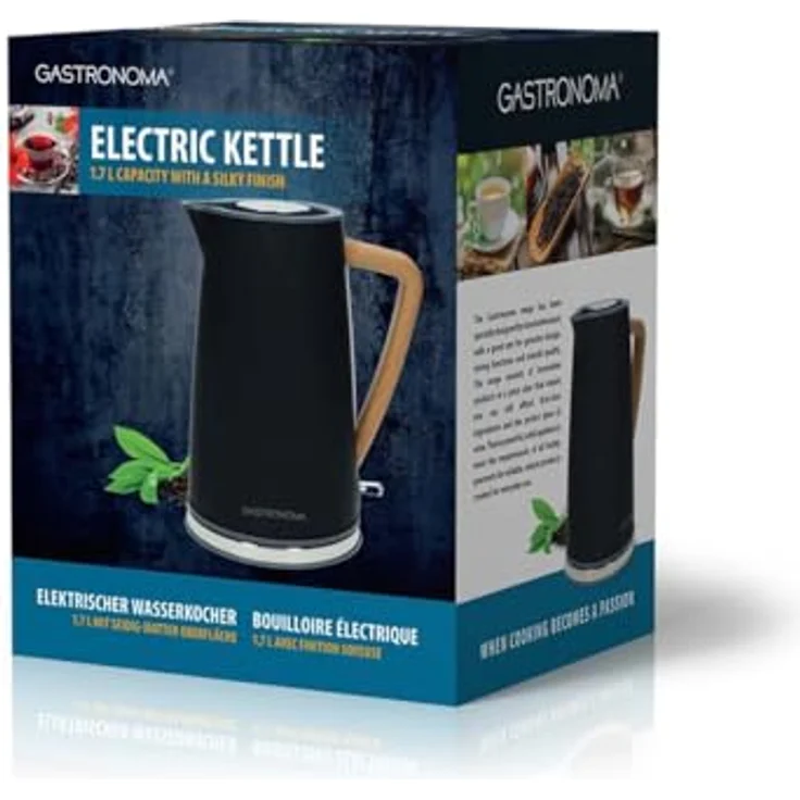 GASTRONOMA Wasserkocher 18130006, 2.7 l, 2200 W, Edelstahl mit Soft-Touch-Oberfläche und Holzoptik-Akzenten – Bild 8
