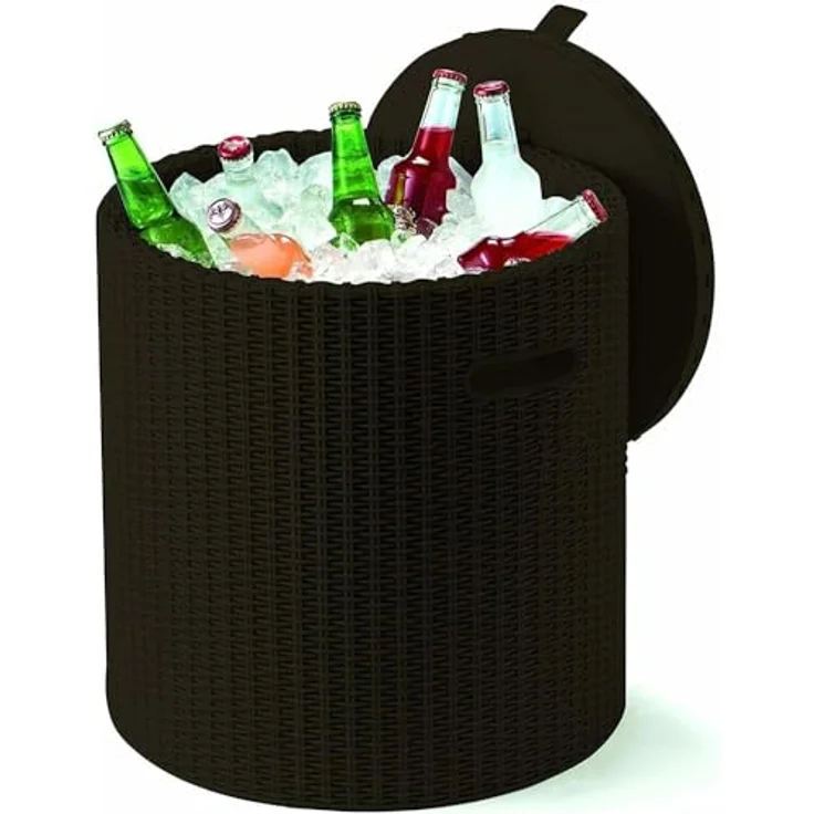 Keter Cool Stool, Kühlbox (39 l) mit wetterfestem Rattan-Look und vielseitiger Nutzung als Sitzhocker – Bild 1