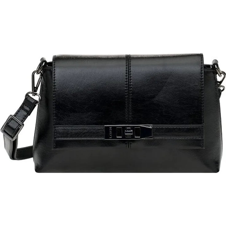 L.Credi Pamela Schultertasche 26 cm, schwarz, 100% Kunstleder, kompakte Größe