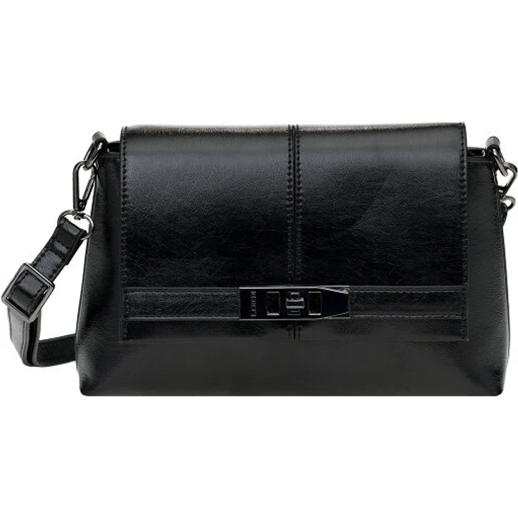 L.Credi Pamela Schultertasche 26 cm, schwarz, 100% Kunstleder, kompakte Größe