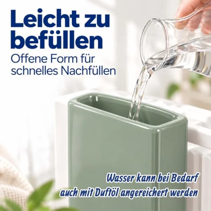 relaxdays Luftbefeuchter Heizung 4er Set, 0.4 l Wassertank, passiv, dekorativ, Türkis – Bild 8