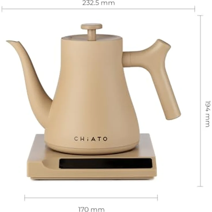 CHiATO flowPLAY Wasserkocher, 0,6 Liter, mit Temperaturwahl 40-100 °C, Touch-Display und 360°-drehbarem Sockel – Bild 11