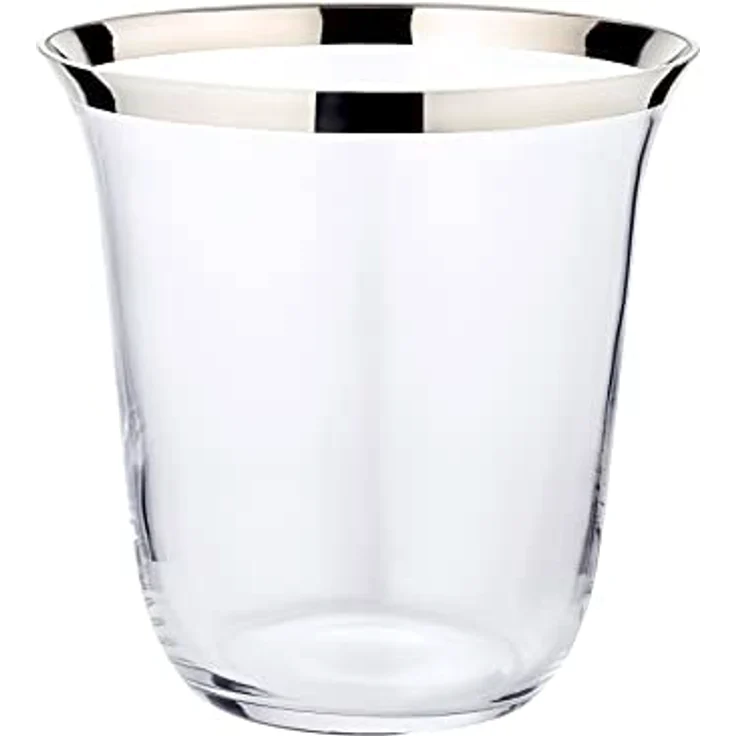 Flaschenkühler Sektkühler Toby, mundgeblasenes Kristallglas mit Platinrand, Höhe 23 cm, ø 22 cm – Bild 2