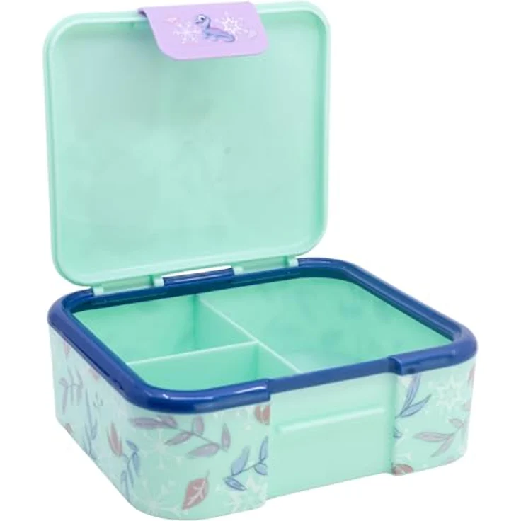 Disney Frozen Lunchbox, Brotdose mit 3 Fächern für Mädchen, Anna & Elsa Design, Kunststoff, 18 x 6,2 x 16 cm – Bild 3