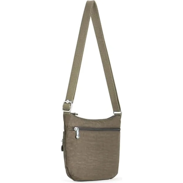 Kipling Basic Ewo Umhängetasche, 24 cm, robuste Nylon Schultertasche mit verstellbarem Gurt und Seitentaschen, Beige – Bild 2
