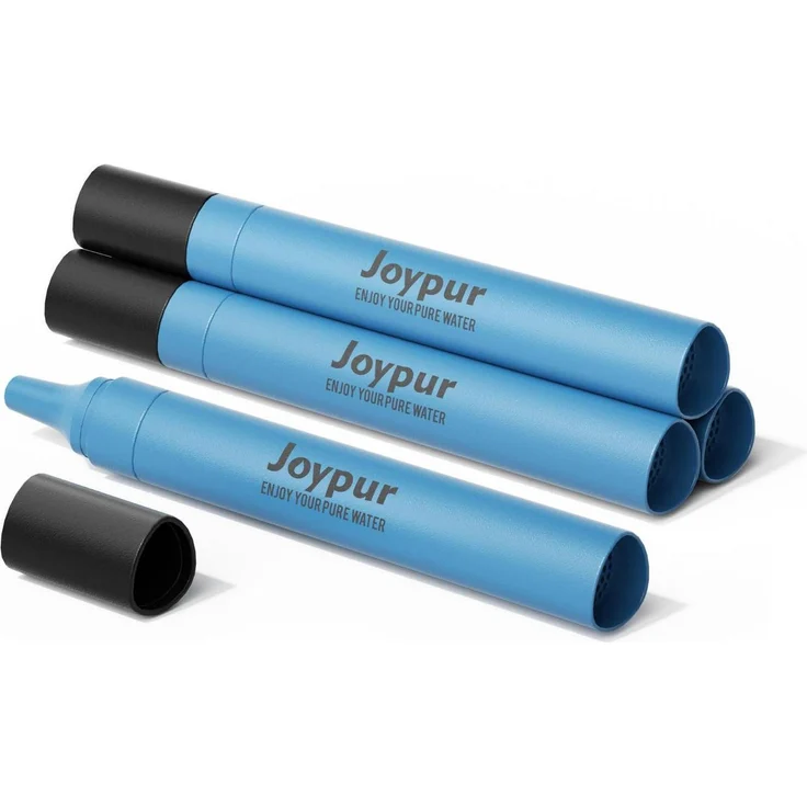 joypur Wasserfilter Outdoor 4er-Pack Blau, Hohlfaser-Ultrafiltration 0,01 µm, 1000 L Kapazität, Tragbar und leicht