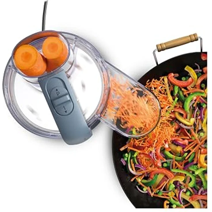 Kenwood MultiPro Compact FDP23.380GY – Kompakte Küchenmaschine mit Express Serve, Edelstahlmesser, Schneid- und Raspelscheiben, 600-ml-Mixbecher, Pulse-Funktion, Blau – Bild 3