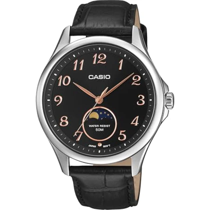 Casio MTP-M110L-1AV, Timeless Collection Mondphasen Uhr mit analogen 3 Zeigern und präziser Zeitmessung – Bild 2