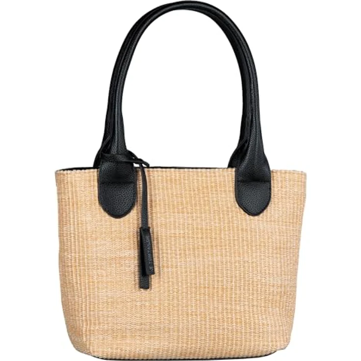 TOM TAILOR Sharon Zip Shopper M, Shopper in Black mit Zipper und geräumigem Hauptfach, 33x24x11 cm – Bild 1