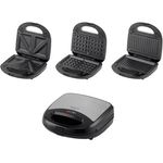 Michelino Multigrill 3in1, Kontaktgrill, Sandwichtoaster und Waffeleisen mit 3 Wechselplatten und 750 W Leistung