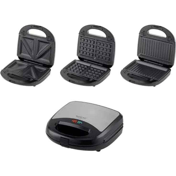 Michelino Multigrill 3in1, Kontaktgrill, Sandwichtoaster und Waffeleisen mit 3 Wechselplatten und 750 W Leistung – Bild 1