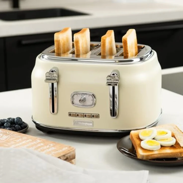 Westinghouse Retroline 4-Schlitz Toaster WKTT809WH Retro weiß – Bild 8