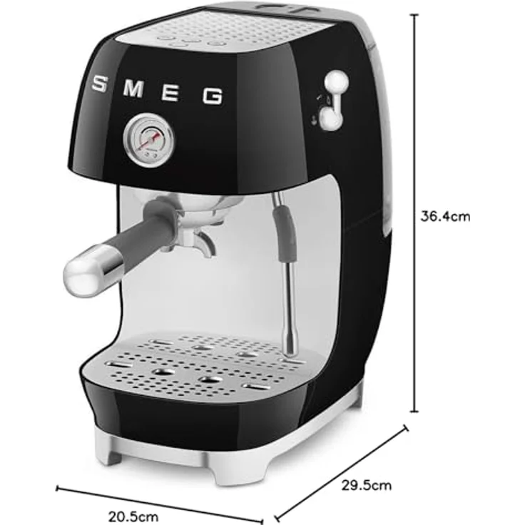 Smeg ECF03BLEU, Premium Siebträgermaschine im 50’s Style in schwarz, mit Cold-Brew-Funktion und 15bar Pumpendruck – Bild 9