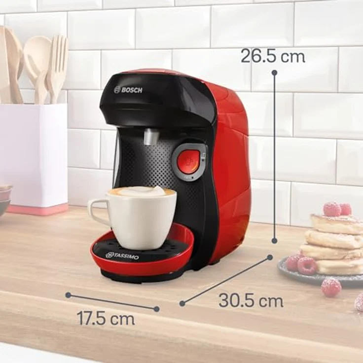 TASSIMO Kapselmaschine TAS103E, Just Red, 1400 W Leistung, Made in Europe – Bild 2