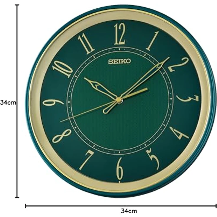 Seiko Clocks Wanduhr QXA834M, schleichende Sekunde, Kunststoffgehäuse, Ø34 x 4.5 cm – Bild 3