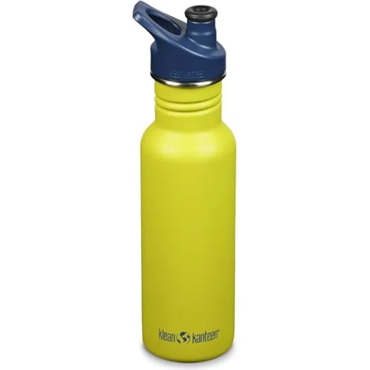 Klean Kanteen Trinkflasche 532ml Classic Narrow, grün-apple mit Sport Cap, einwandig, für kohlensäurehaltige Getränke geeignet, spülmaschinengeeignet