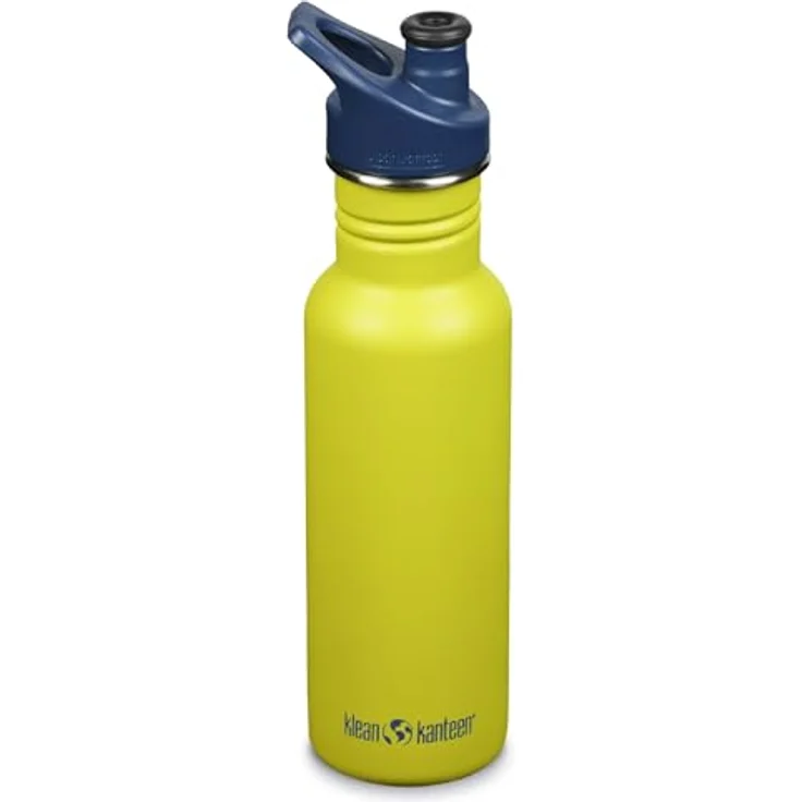 Klean Kanteen Trinkflasche 532ml Classic Narrow, grün-apple mit Sport Cap, einwandig, für kohlensäurehaltige Getränke geeignet, spülmaschinengeeignet – Bild 1