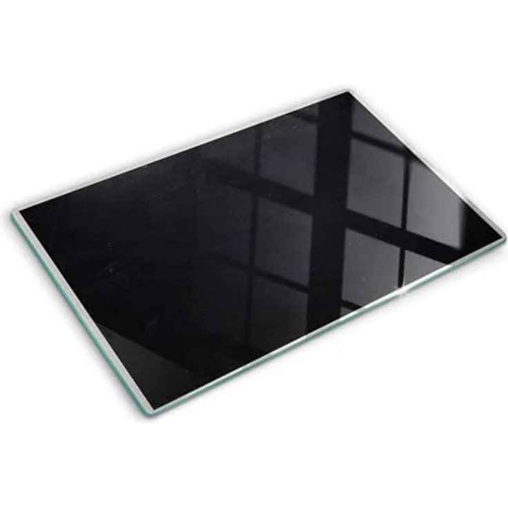 Tulup Schneidebretter Glas 80x52 cm, dekorativ, hitzebeständig, lebensmittelecht, antibakteriell, rutschfest mit Silikonfüßen, plastikfrei - schwarzes Brett – Bild 1