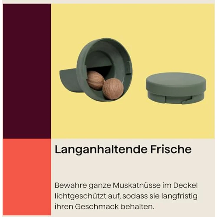 CrushGrind Muskatnuss-Mühle BILLUND, 8 cm, Biocomposit, frischer Grünton – Bild 4