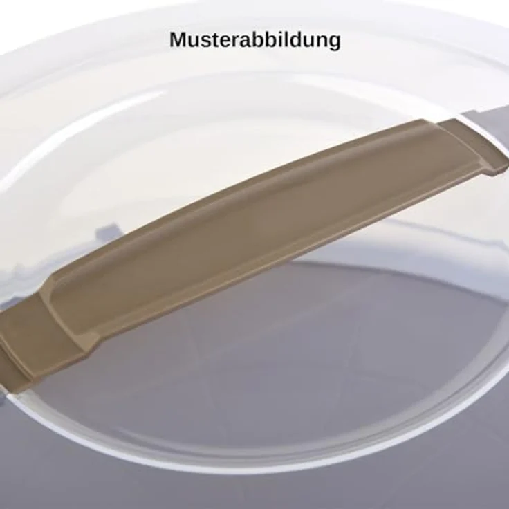 Engelland Runde Kuchen-Transportbox mit Griff, Deckel und 4-fach Klick-Verschluss, Farbe: Rosa-Weiß, Ø 36,50 cm x H 17,50 cm, BPA-frei, Torten-haube, Stückeinteilungshilfe – Bild 3