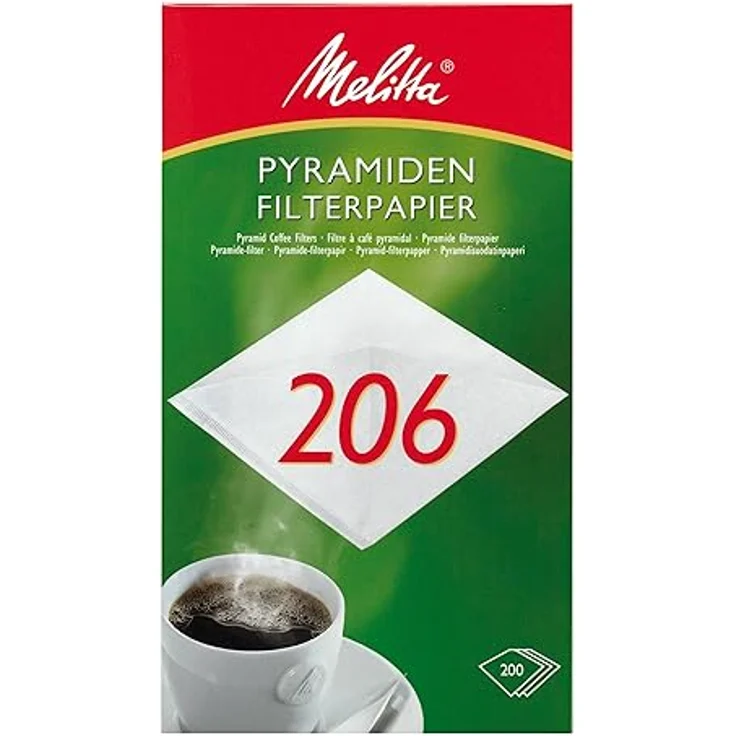 Melitta Pyramiden-Filterpapier 206 G, Weiß, 200 Stück – Bild 2