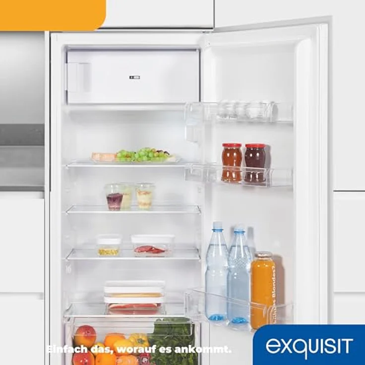 Exquisit Einbau-Kühlschrank EKS201-4-E-040E, 181 L, 4*-Gefrieren, Alarm, Weiß – Bild 5
