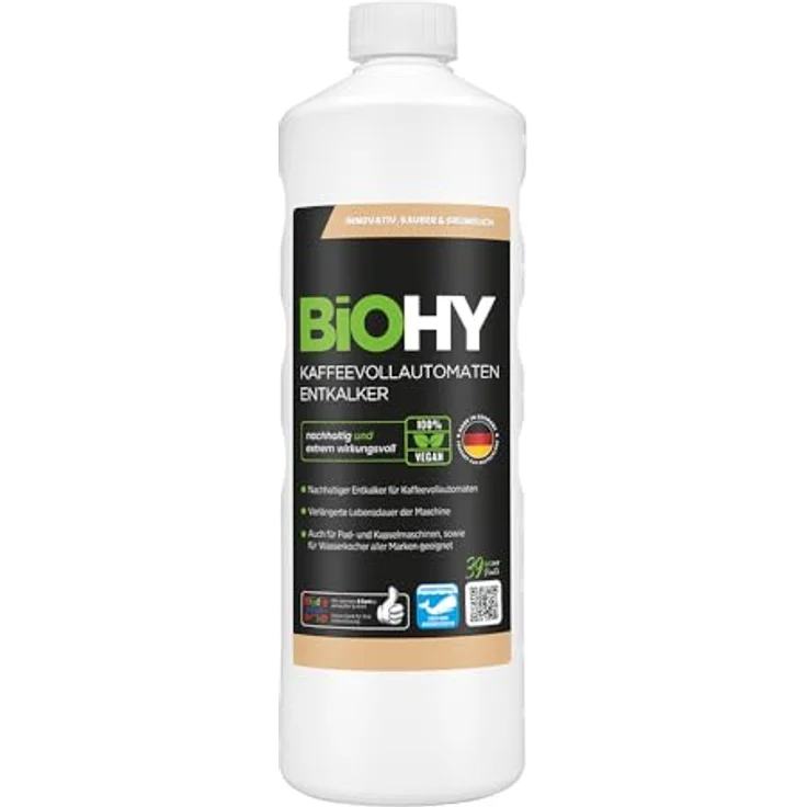 BiOHY Kaffeevollautomaten Entkalker, 1l flüssiger Kalklöser für Kaffeemaschinen & Wasserkocher, mit allen Geräten kompatibel – Bild 1