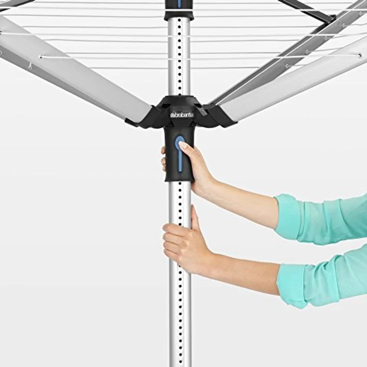 Brabantia 100222 Lift-O-Matic 50 M Wäschespinne - 50 mm Rohr mit Kunststoff-Bodenhülse, Hülle und Wäscheklammerbeutel – Bild 5