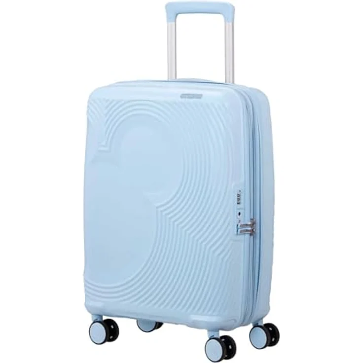 American Tourister Mickey Magic Handgepäck Koffer 55 x 40 x 20/23 cm, Hartschalen Kabinentrolley mit 37/44 L, leichtgängige Rollen, Pastellblau (Mickey Pastel Blue) – Bild 3