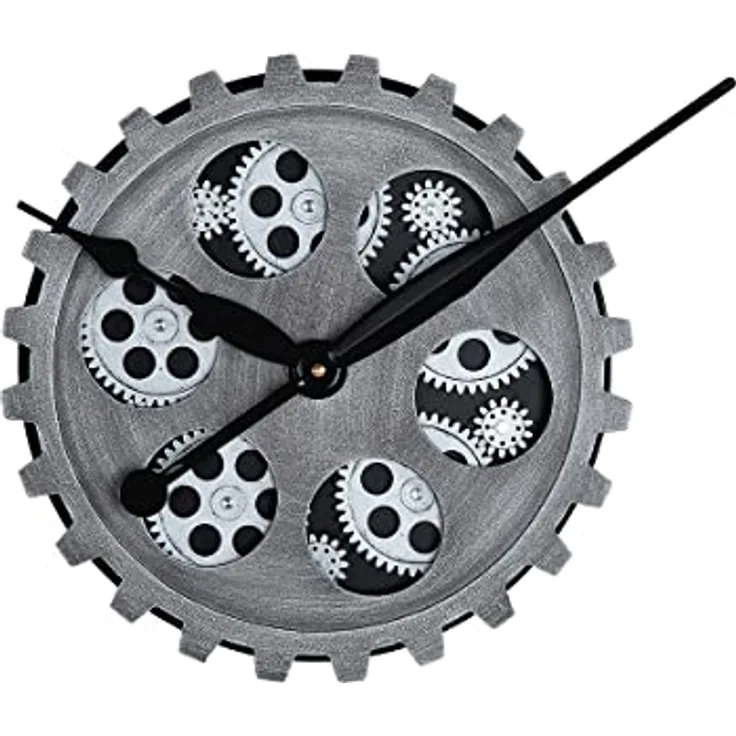 Casablanca große runde Wanduhr - aus Metall Kunststoff - Durchmesser 30 cm Farbe: Silber