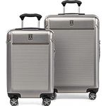 Travelpro Platinum Elite Erweiterbarer Hartschalen-Trolley, Metallic Sand, Checked- Large, Platinum Elite erweiterbarer Hartschalen-Koffer