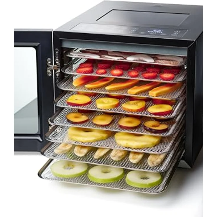 SOLIS OF SWITZERLAND VitaDry Dörrautomat Typ 8210, 850 W, 8 Etagen, Edelstahlgitter, Touchdisplay mit 10 Programmen – Bild 2