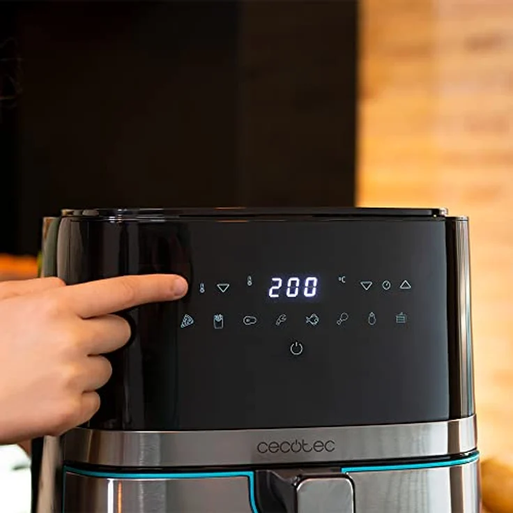 Cecotec Heißluftfritteuse 5,5 L Cecofry Full InoxBlack Pro 5500. 1700 W, Fritteuse ohne Öl, Diät und Digital, Touchpad, Edelstahl-Finish, PerfectCook-Technologie, Thermostat, 8 Modi – Bild 5