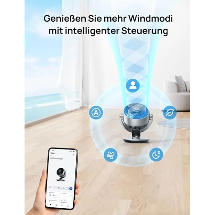 Dreo Lynx S, 28dB Leiser Smart Tischventilator mit Fernbedienung, 21M Windentfernung, 4 Geschwindigkeiten, 5 Modi, 12H Timer, 90° Auto- und 120° manuelle Oszillation – Bild 2