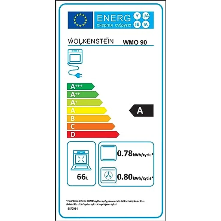 Wolkenstein WMO 90 Einbau-Backofen mit Glasblende | 66 L | 8 Backofenfunktionen | Digitaltimer | Softclose | 2300 Watt | Energieeffizienzklasse A – Bild 5