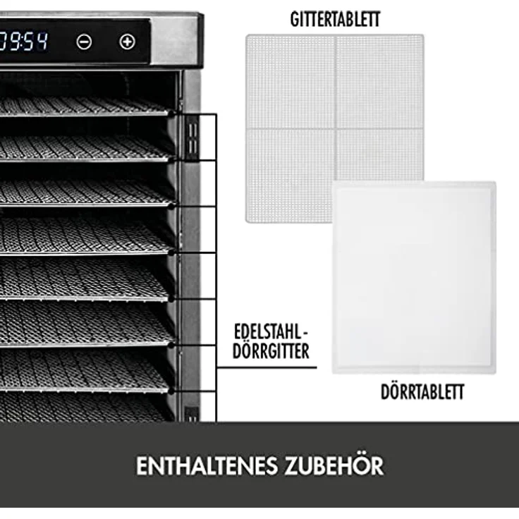 Gastroback Max 46603 Dörrautomat, 900W, 10 Ablagen, Abschaltautomatik, Timer, edelstahl, schwarz – Bild 4