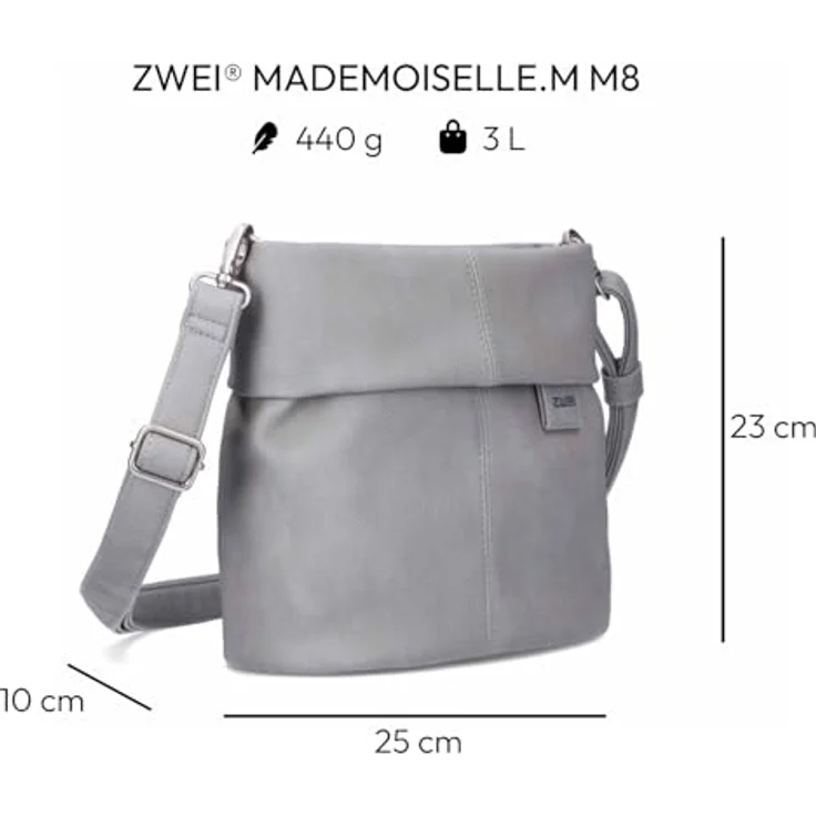 Zwei Mademoiselle.M Schultertasche 25 cm, elegante Handtasche aus hochwertigem Material – Bild 2