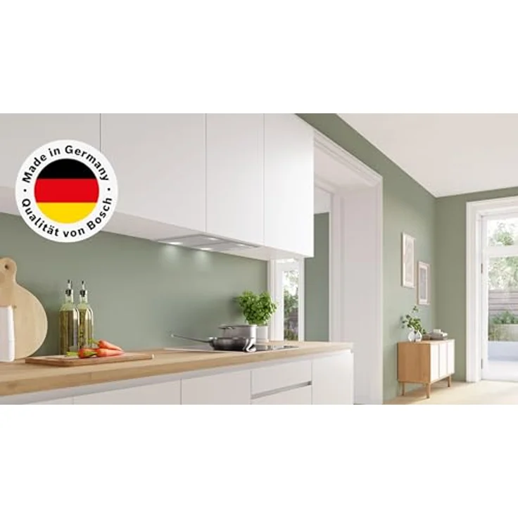 Bosch DHL555BM Serie 4 Lüfterbaustein, 53 cm, Abluft- und Umluftbetrieb, LED-Beleuchtung, spülmaschinengeeignete Metallfettfilter, Silber Metallisch – Bild 2