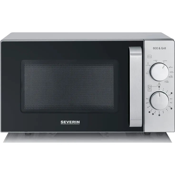 Severin MW7572, Freistehende Mikrowelle 700 W, klein, 6 Stufen, schwarz/silber, versandkostenfrei