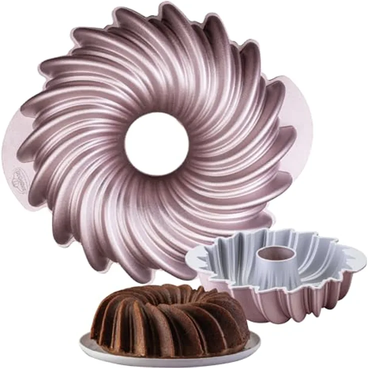 Dr. Oetker Creative Rundform Sun – Hochwertige Gugelhupf Backform, Antihaftbeschichtung, Rose-Gold, Ø 24 x 8,5cm, 2100ml, Hitzebeständig bis +230°C